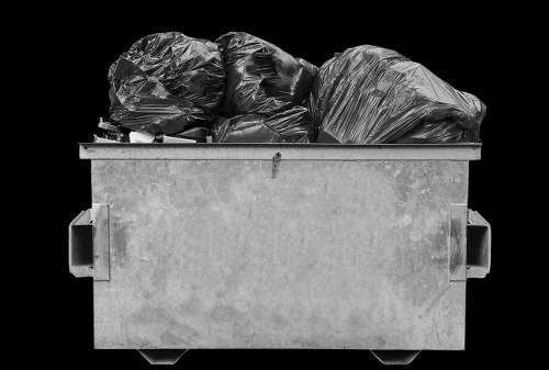 Interior of a transfer station with separated recycling streams